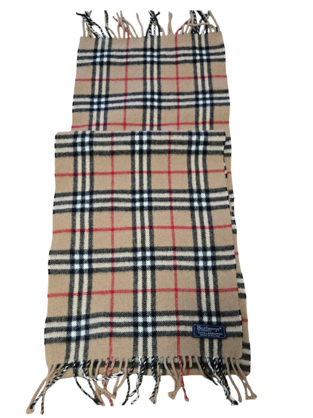 Burberry Tan Check Wool Scarf